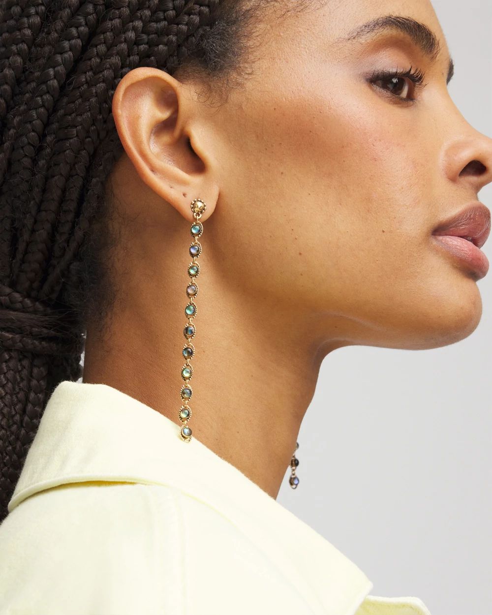 No Droop™ Iridescent Linear Drop Earrings