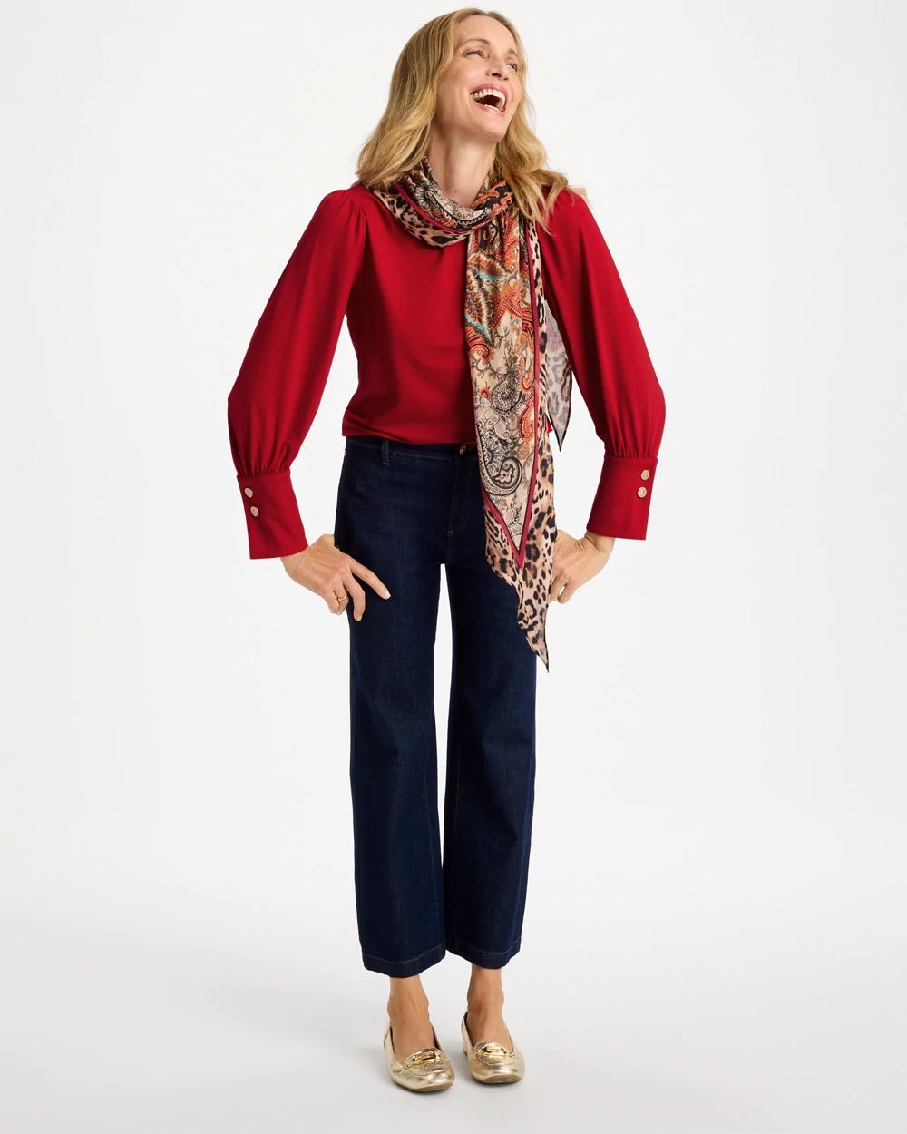 Soft-Stretch Button Cuff Top click to view larger image.
