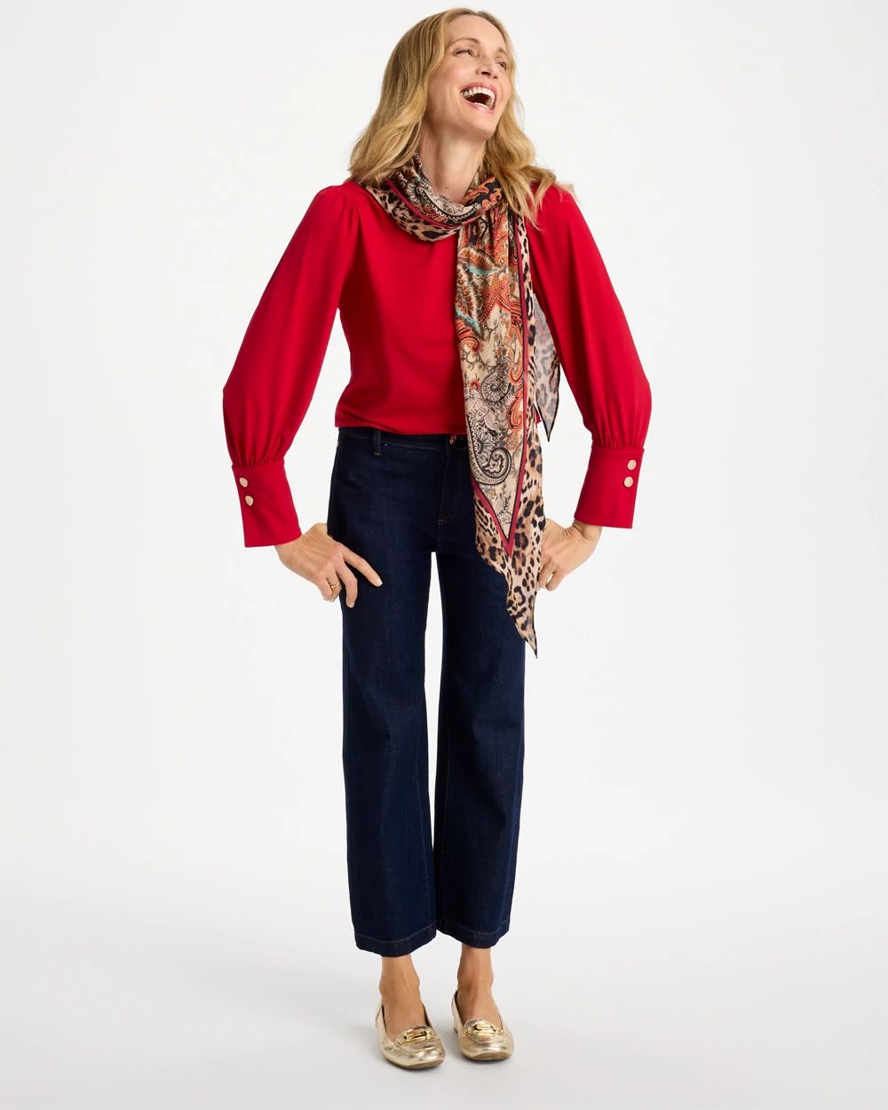 Soft-Stretch Button Cuff Top click to view larger image.
