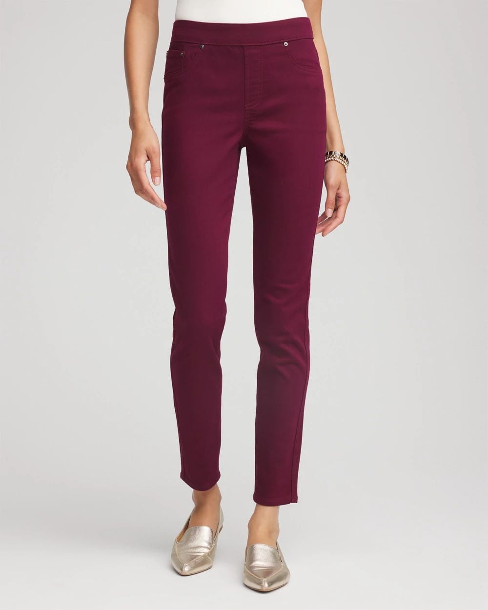Pull-On Slim-Fit Ankle Jeggings
