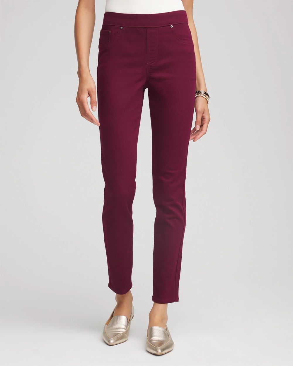 Pull-On Slim-Fit Ankle Jeggings