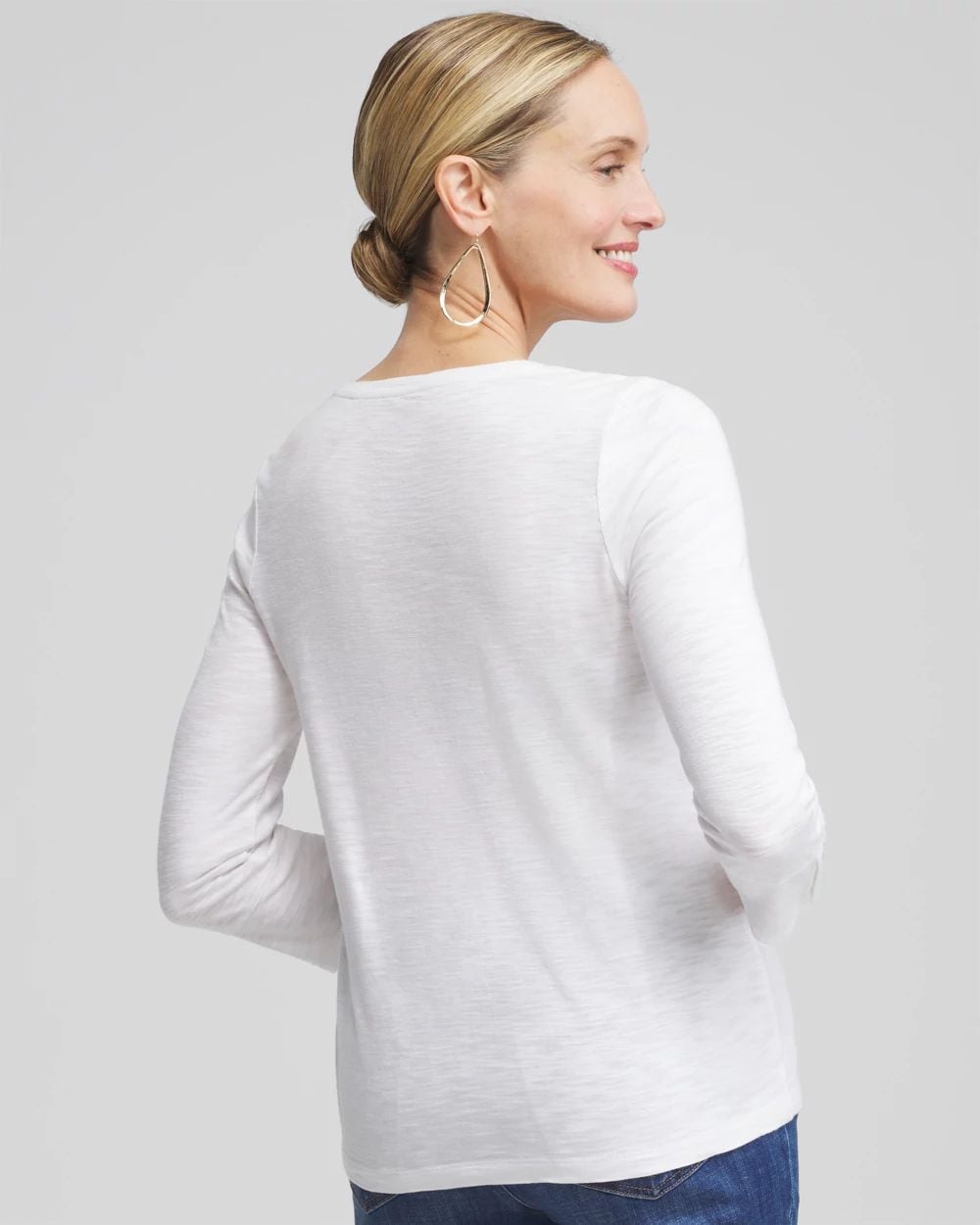 3/4 Sleeve Button Tee click to view larger image.