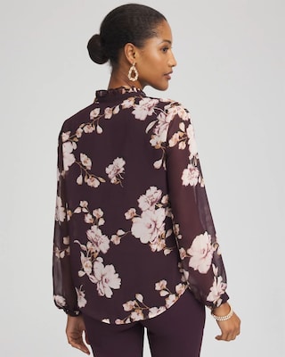 Frosty Floral Ruffleneck Blouse click to view larger image.