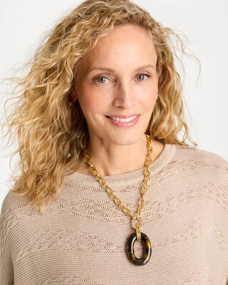 Short Tortoise Pendant Necklace click to view larger image.