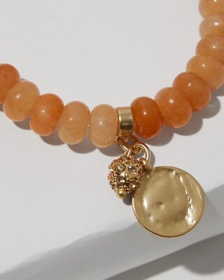 Agate Orange Stretch Bracelet