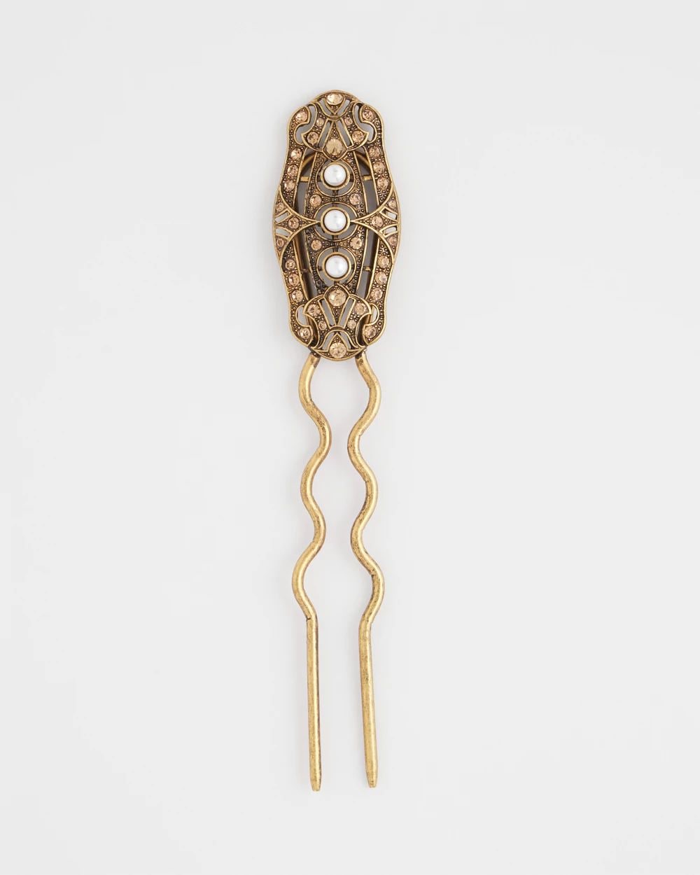 Art Deco Faux Pearl Hair Pin click to view larger image.