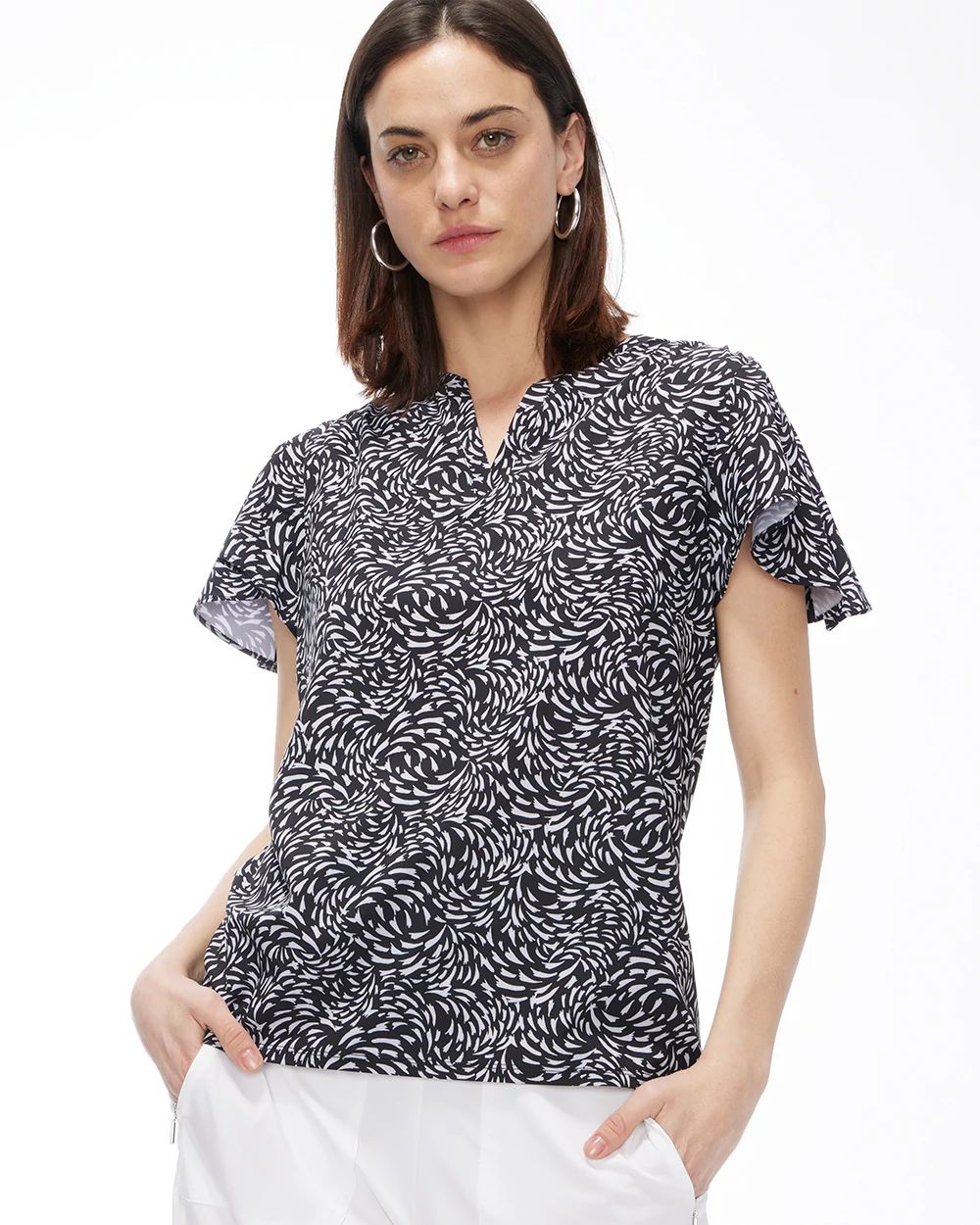 Zenergy UPF Swirl Split Sleeve Top