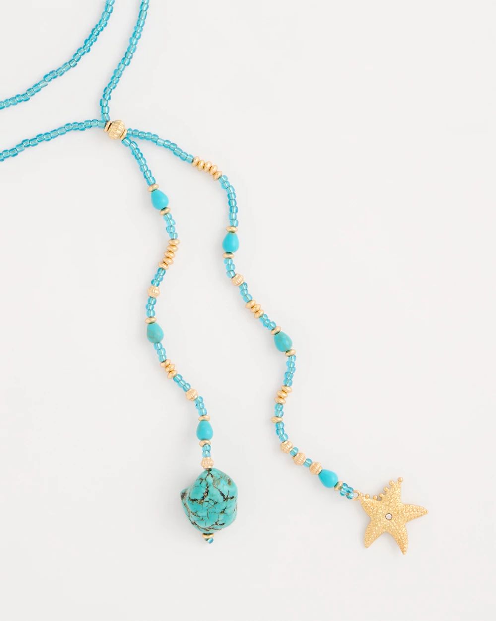 Genuine Turquoise Stone Y-Necklace click to view larger image.