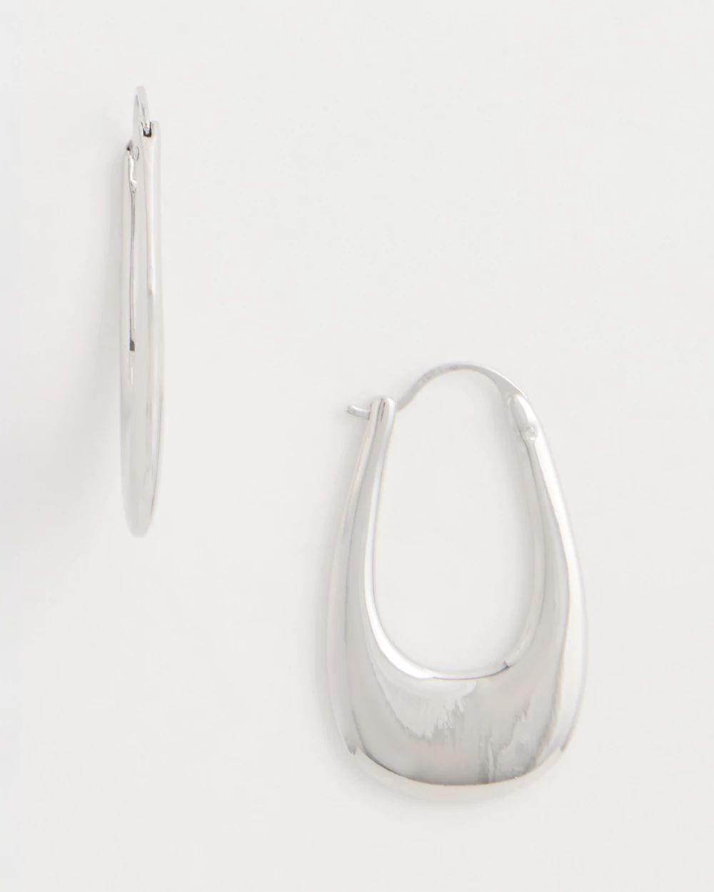 Silvertone Front To Back Hoop Earrings
