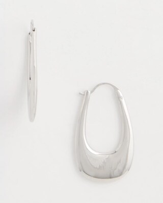 Silvertone Front To Back Hoop Earrings