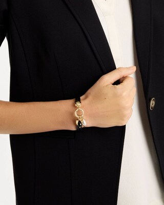 Faux Leather Charm Bracelet click to view larger image.