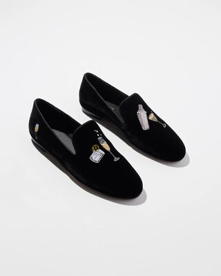 Velvet Embroidered Loafers