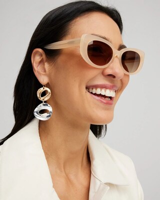 Nude Cateye Sunglasses click to view larger image.