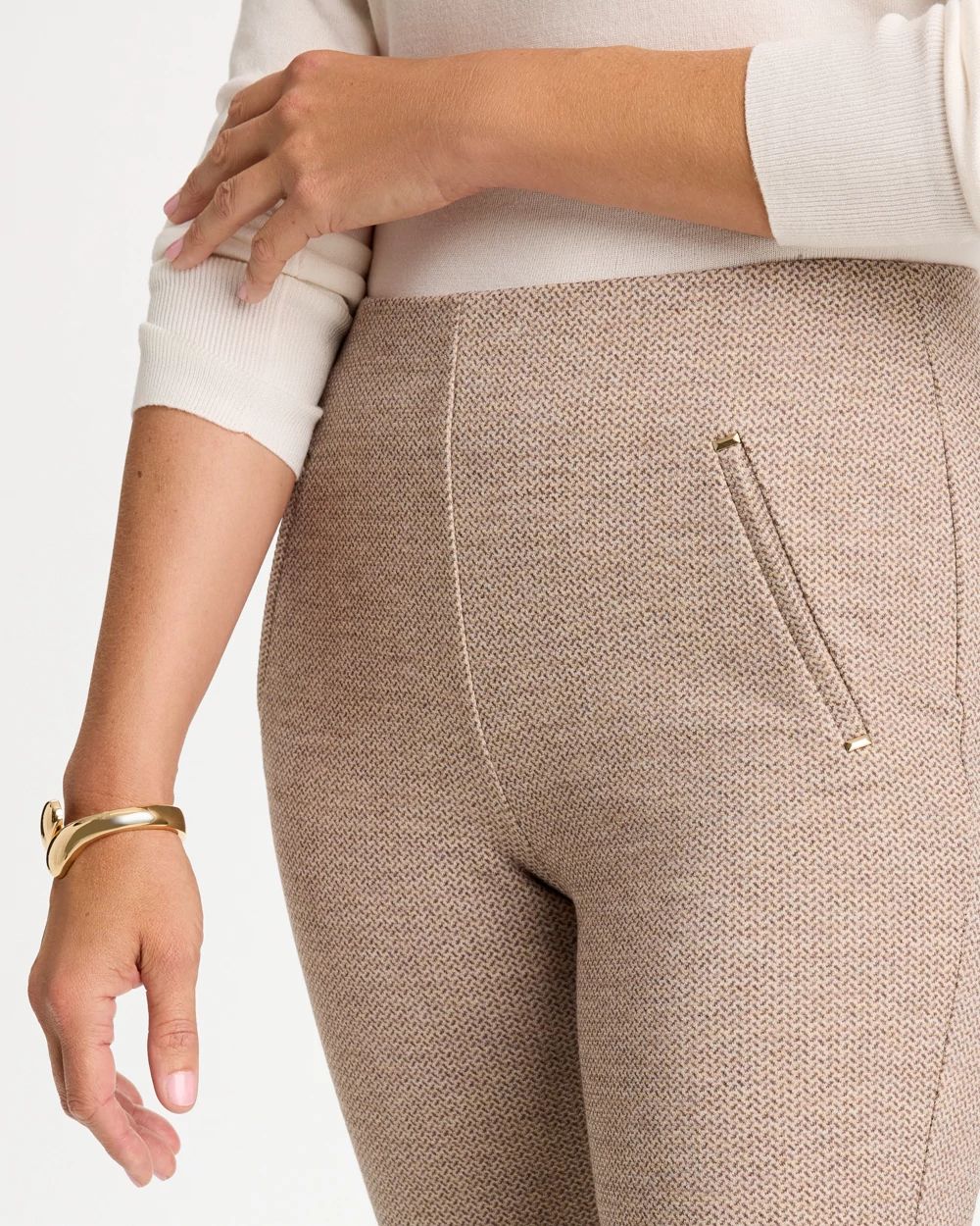 Juliet Slim Textured Jacquard Pants click to view larger image.