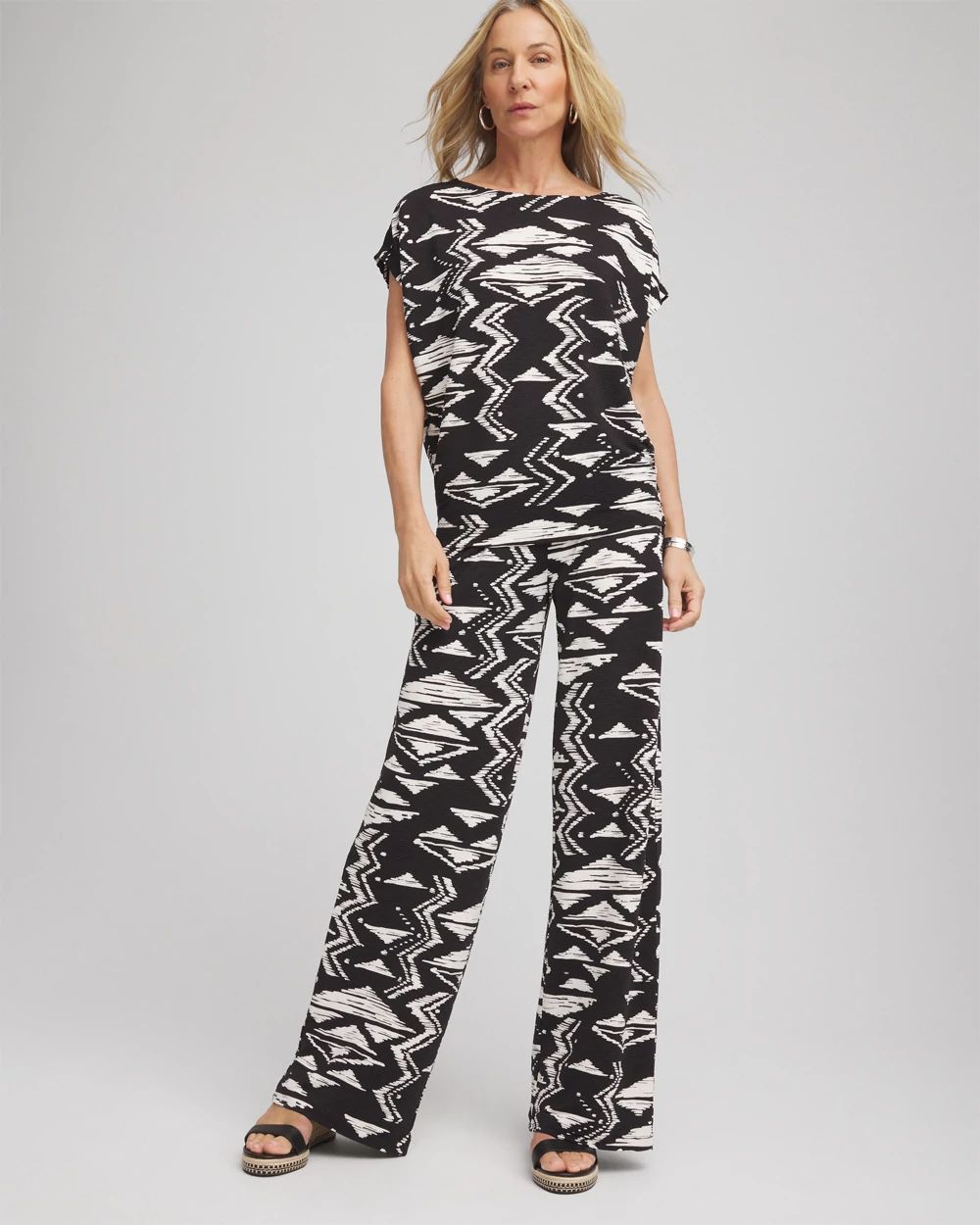 Travelers™ Crinkled Knit Wide-Leg Pants