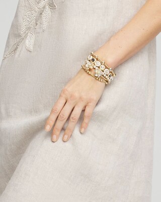 Neutral Stretch Geometric Bracelet click to view larger image.