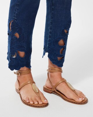 Girlfriend Floral Cutwork Ankle Jeans