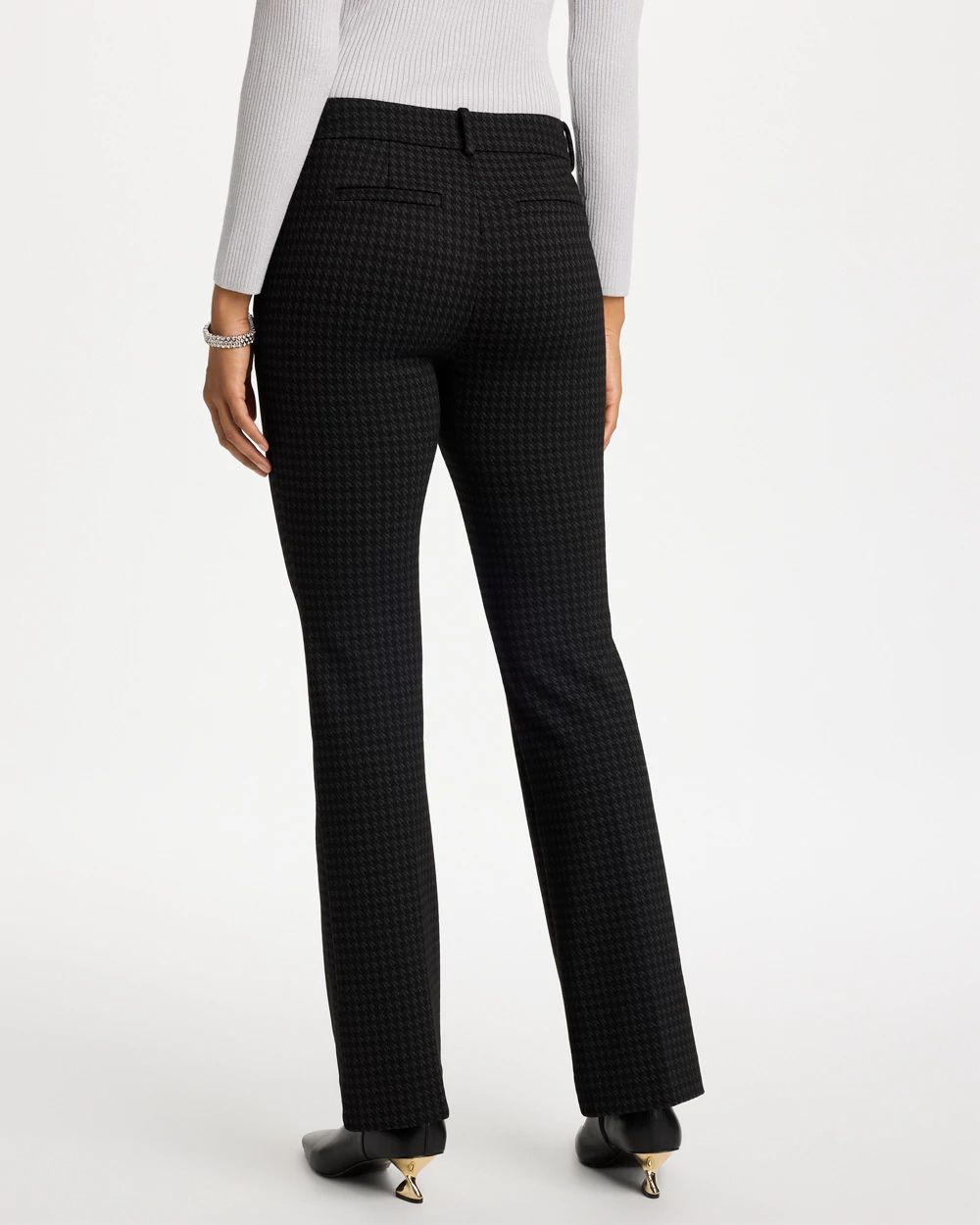 Emme Houndstooth Slim Bootcut Pants click to view larger image.