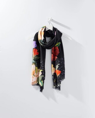Floral Print Oblong Scarf