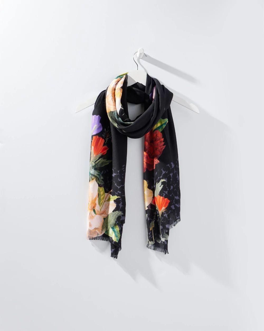Floral Print Oblong Scarf