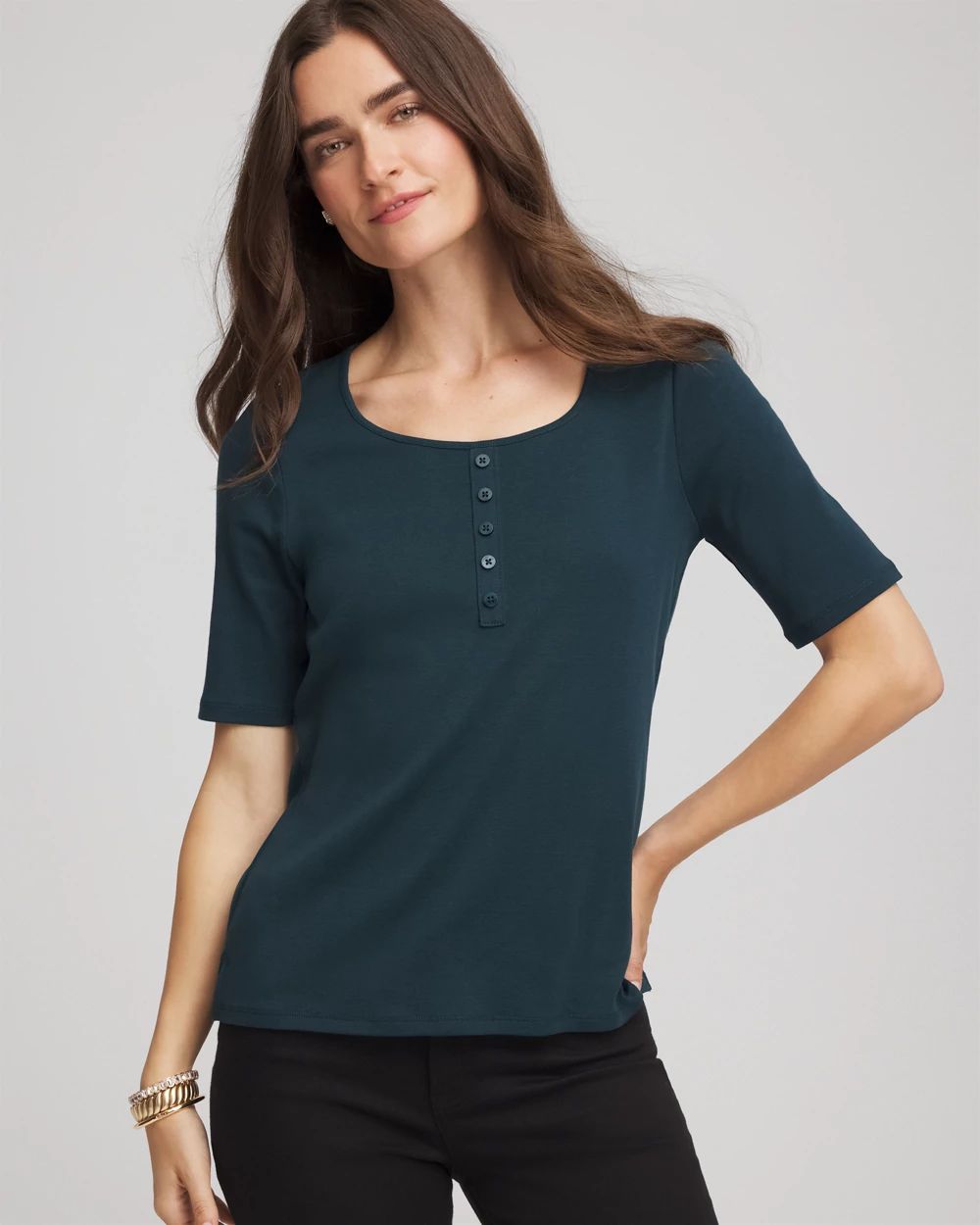 Pima Cotton Henley Tee