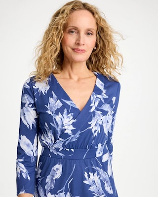 Ponte Cotton Surplice Maxi Dress click to view larger image.