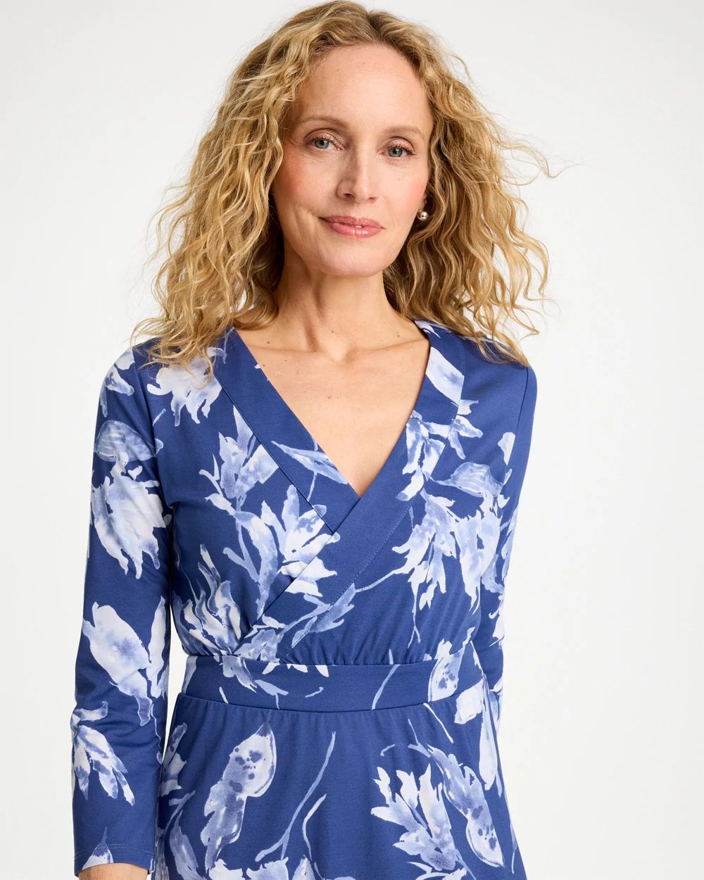 Ponte Cotton Surplice Maxi Dress click to view larger image.