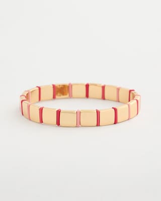 Glam Goldtone Slice Stretch Bracelet