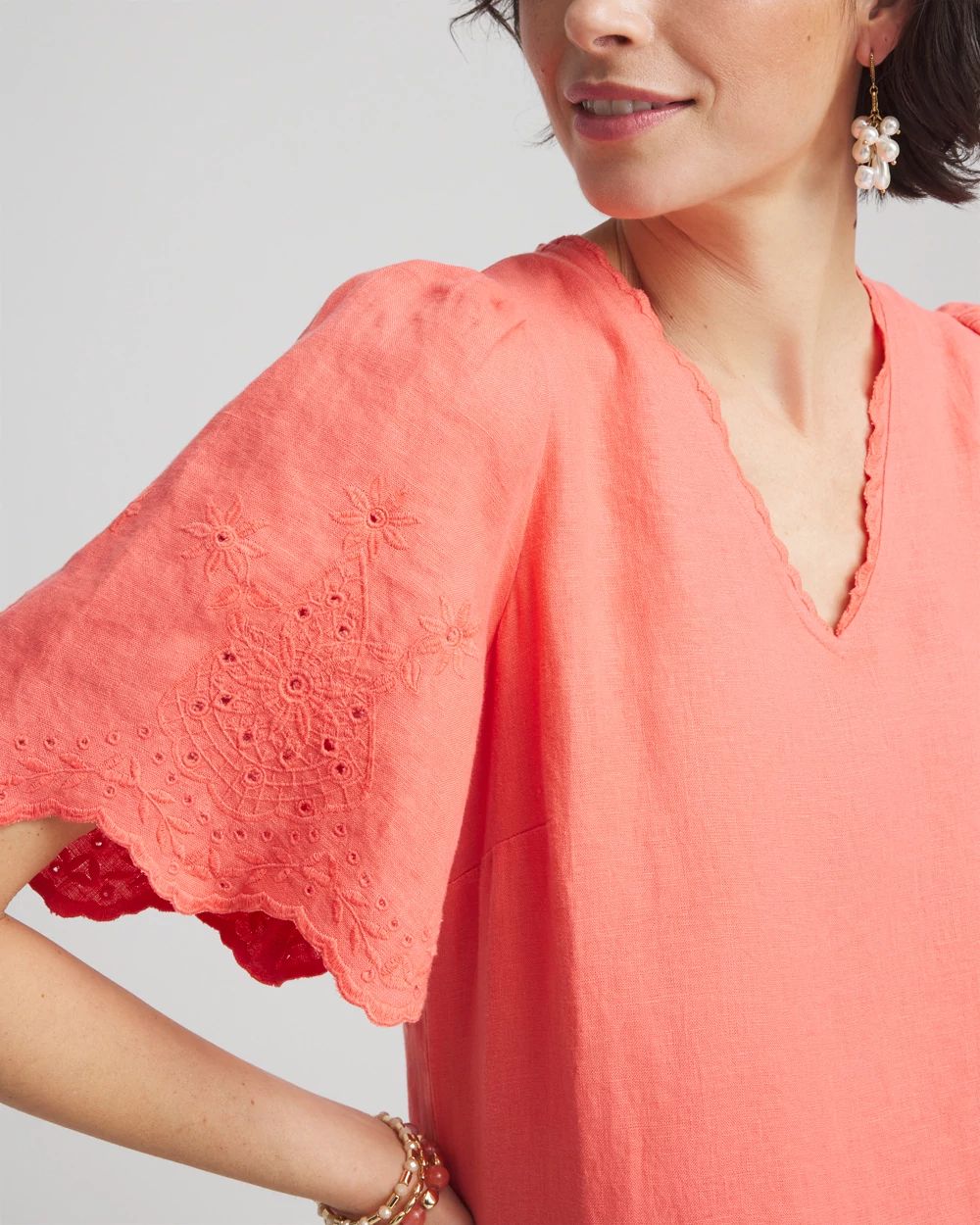 Linen V-Neck Maxi Dress