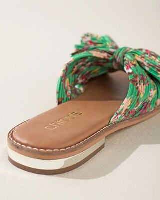 Knotted Bow Slide Sandals