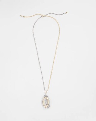 Adjustable Mixed Metal Pendant Necklace