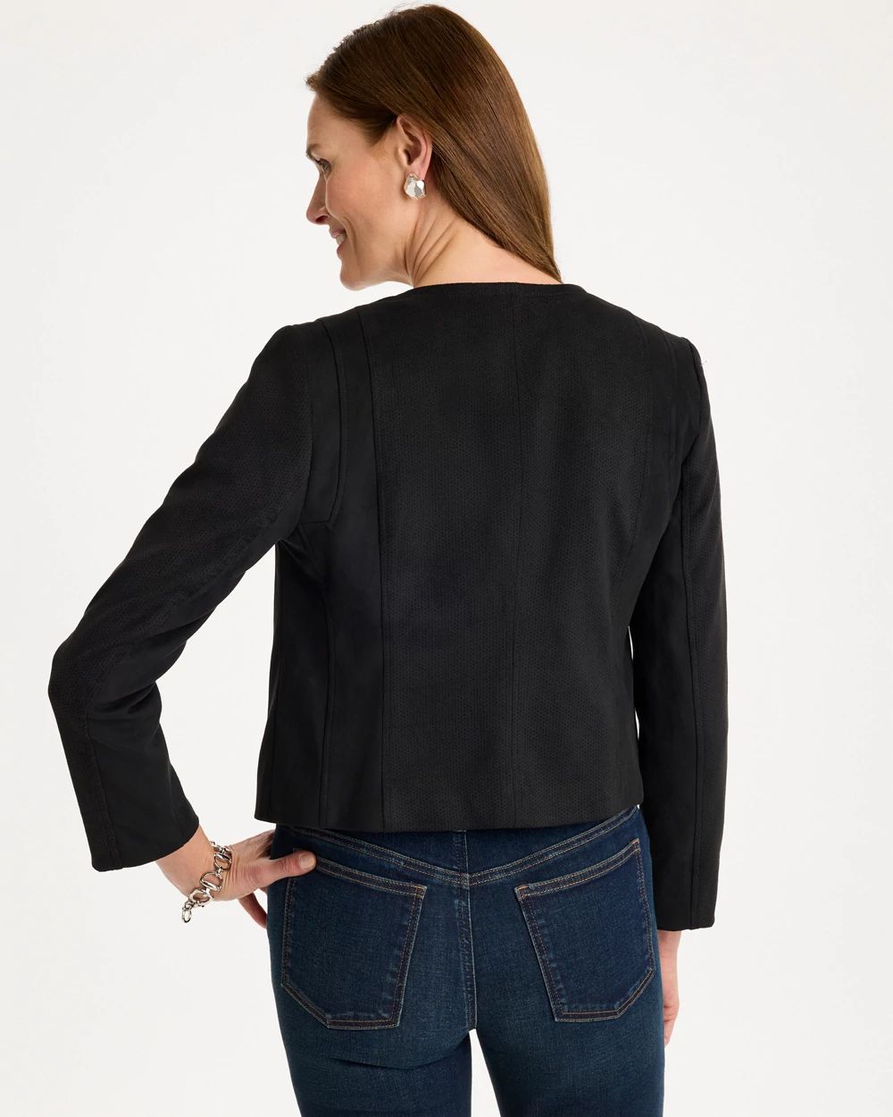 Faux Suede Moto Jacket click to view larger image.