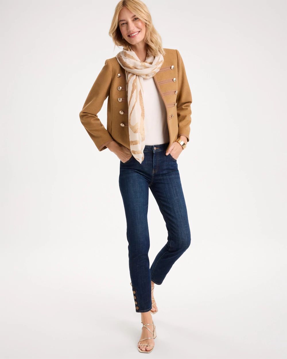 Melton-Blend Wool Band Jacket click to view larger image.