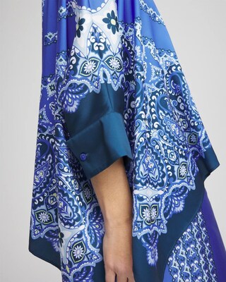 Paisley Splitneck Pleated-Cuff Poncho click to view larger image.