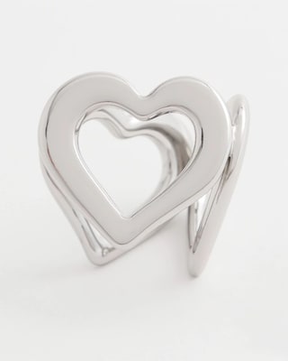Silver Heart Scarf Ring