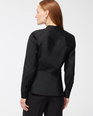 Black Label Poplin Peplum Shirt