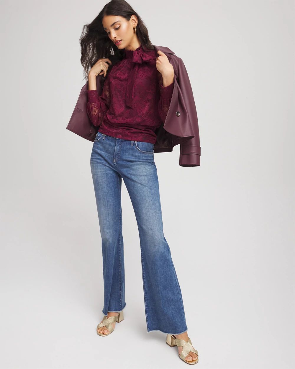 Tie-Neck Banded-Bottom Top click to view larger image.