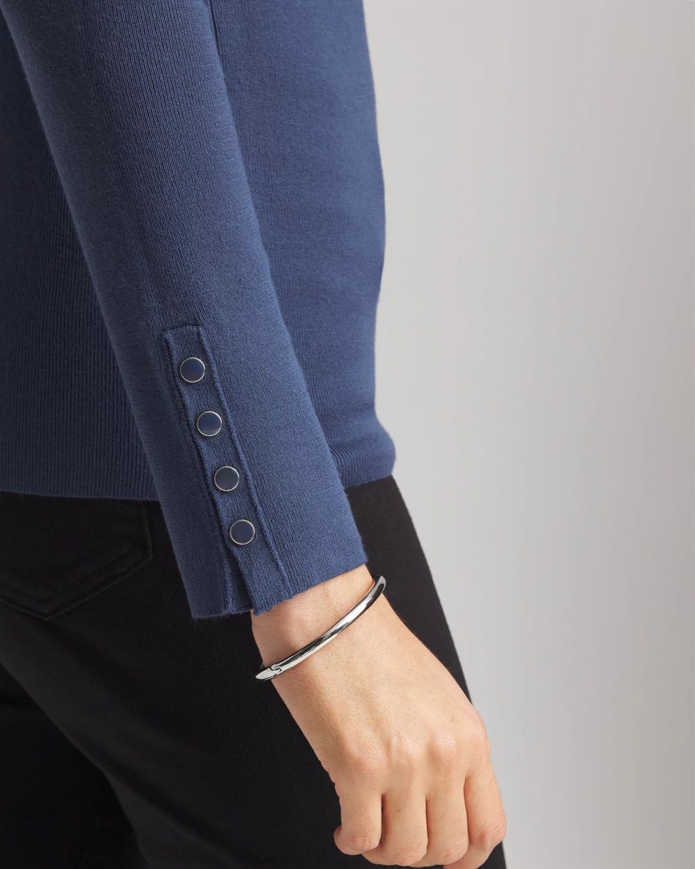 Ella Button Cuff Turtleneck Sweater click to view larger image.