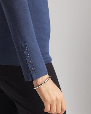 Ella Button Cuff Turtleneck Sweater click to view larger image.