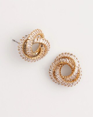 Goldtone Twisted Stud Earrings click to view larger image.