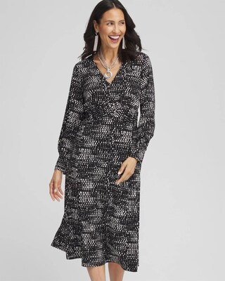 Long Sleeve Surplice Midi Dress