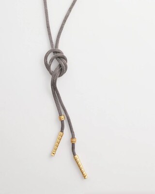 Silver Lariat Adjustable Necklace click to view larger image.