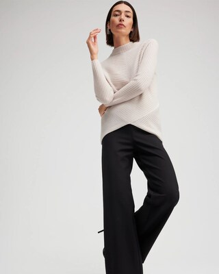 Black Label Cashmere Rib Detail Sweater