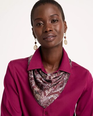 Satin Triangle Beaded-Tassel Scarf click to view larger image.