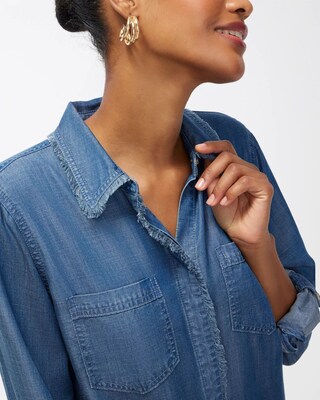 Touch of Cool Fringe Denim Shirt