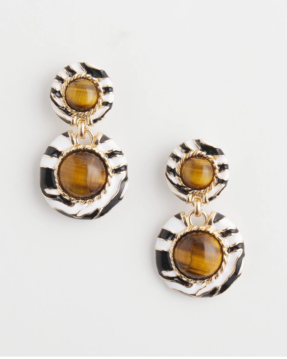 Zebra Double Cab Drop Earrings
