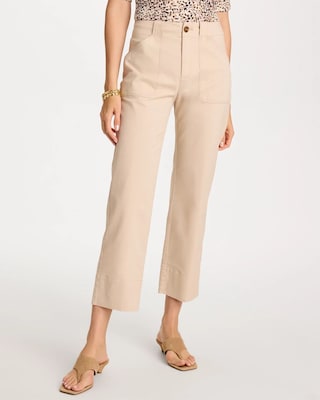 High Hem Straight Crop Pants