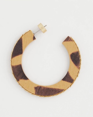 Animal Wood Hoop Earrings click to view larger image.