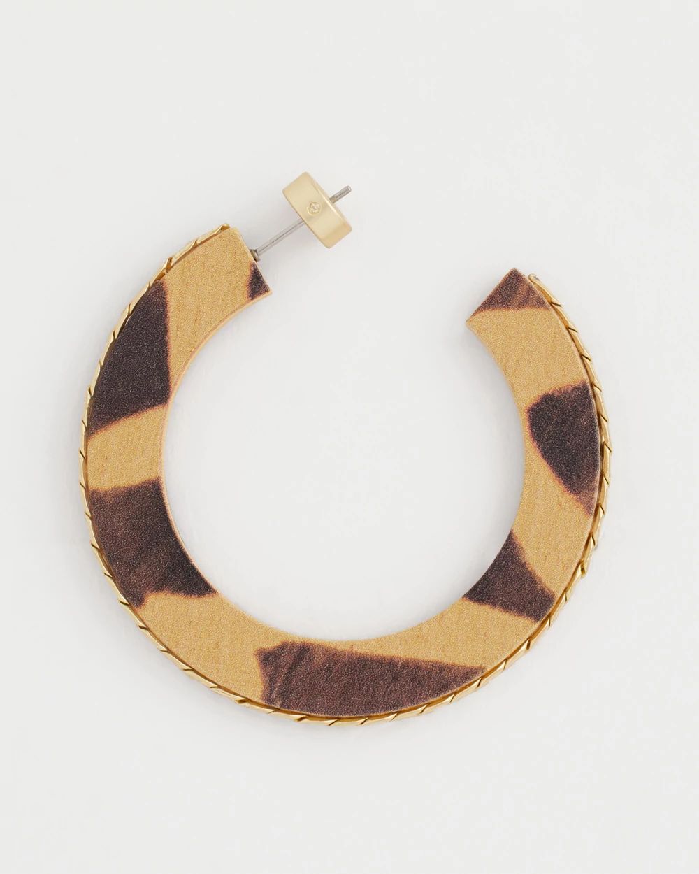 Animal Wood Hoop Earrings click to view larger image.