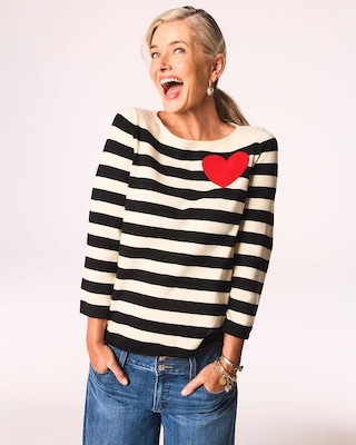 Striped V-Day Pullover
